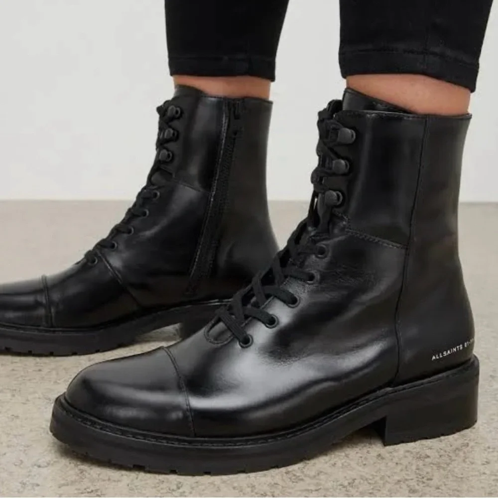 Black Leather Ankle Boots - Picture 4 of 15